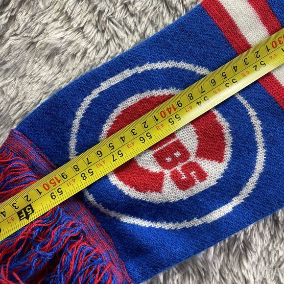 Chicago Cubs Scarf One Size Blue Red White Supporter Baseball MLB Double Sided - Picture 6 of 6